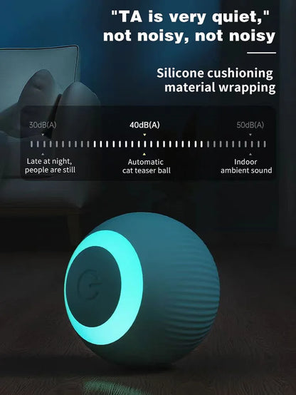 Electric Cat Ball Toys Automatic Rolling Smart Cat Toys Interactive for Cats Training Self-Moving Kitten Toys for Indoor Playing